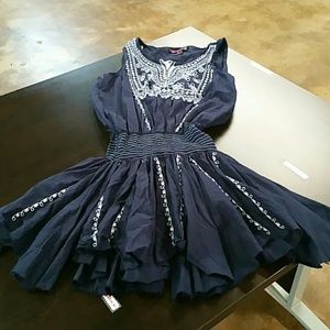 FLASH SALE: Cowgirl Blue And White Dress