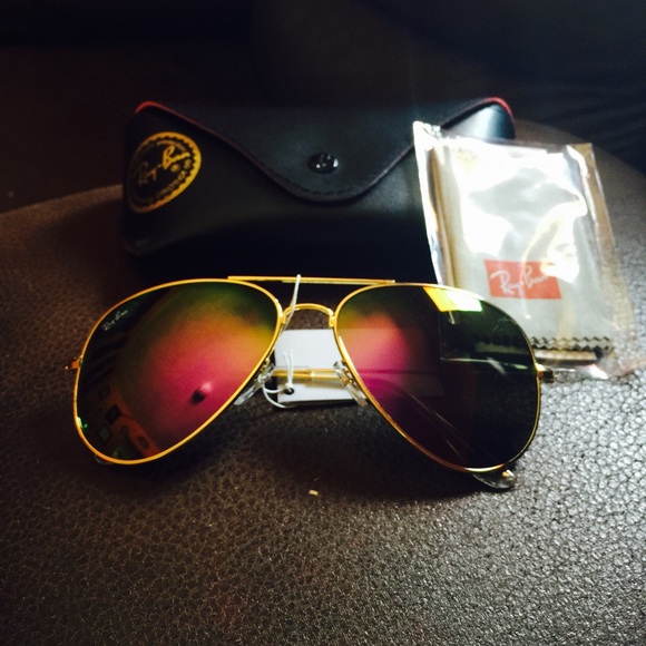 Purple Raybans Aviators 58mm