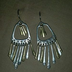 Silpada brass and silver earrings