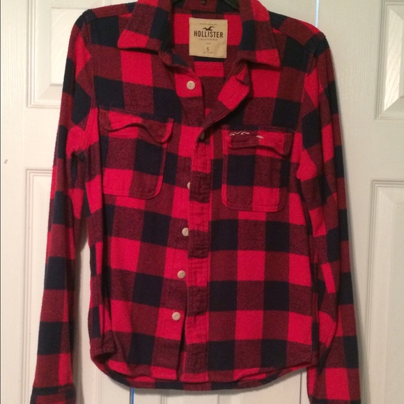 Plaid button up Hollister shirt, gently worn