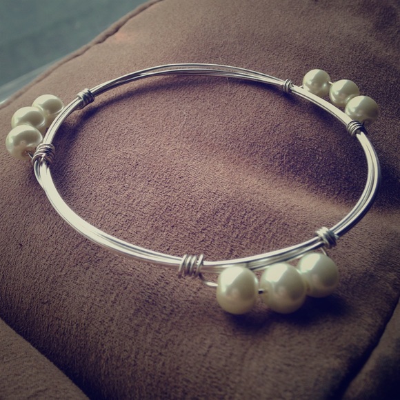 Pearl bangle bracelet