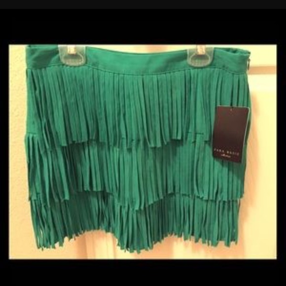 ZARA FRINGE SKIRT - Picture 1 of 4