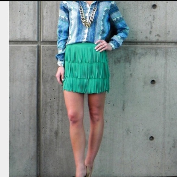 ZARA FRINGE SKIRT - Picture 2 of 4
