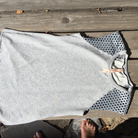 Bailey 44 t-shirt with perforated leather shoulder