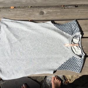 Bailey 44 t-shirt with perforated leather shoulder