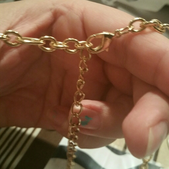 💜One stone necklace  with gold color chain.. - Picture 2 of 4