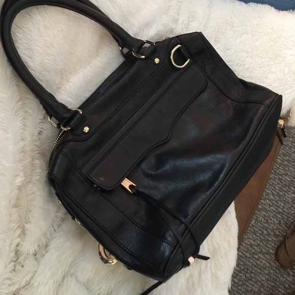 Rebecca Minkoff MAB Mini in black and gold