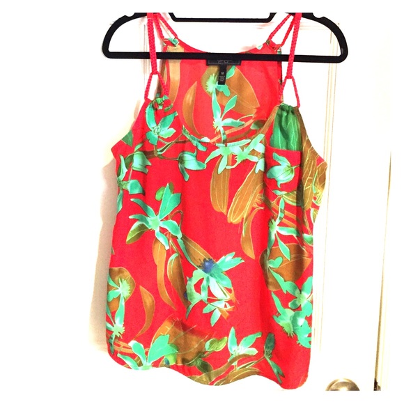 Jessica Simpson red floral top size medium