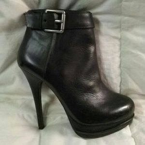 Max Studio Black Leather Heels