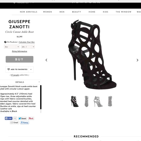 Sold!!!Giuseppe zanotti ankle cut out booties