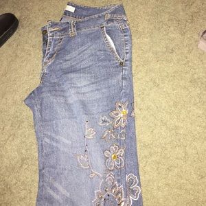 Bedazzled boot cut jeans