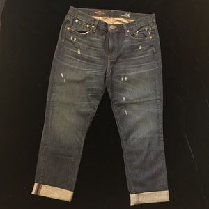 J Crew boyfriend jeans, dark wash