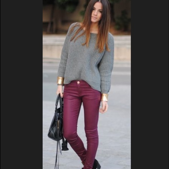 h&m coated jeggings