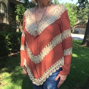 Crocheted inset top