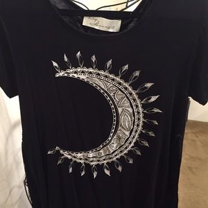 Vintage Havana T shirt with fringe and slits