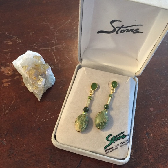 Storrs genuine jade earrings
