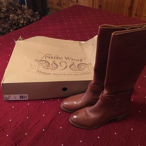 Nine West Light Brown Riding Boots - Wide-Calf