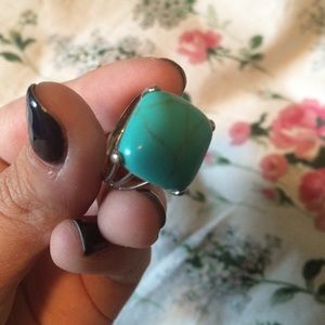 Turquoise and sterling silver ring