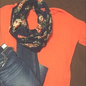NEW! Nordstrom Bobeau Flowy Orange Blouse