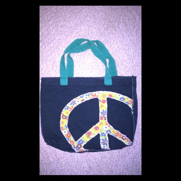Peace sign tote bag