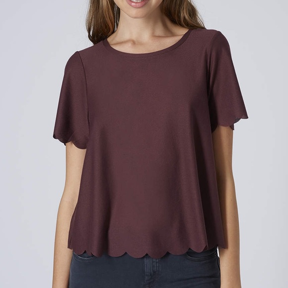 Topshop Scallop Frill Tee