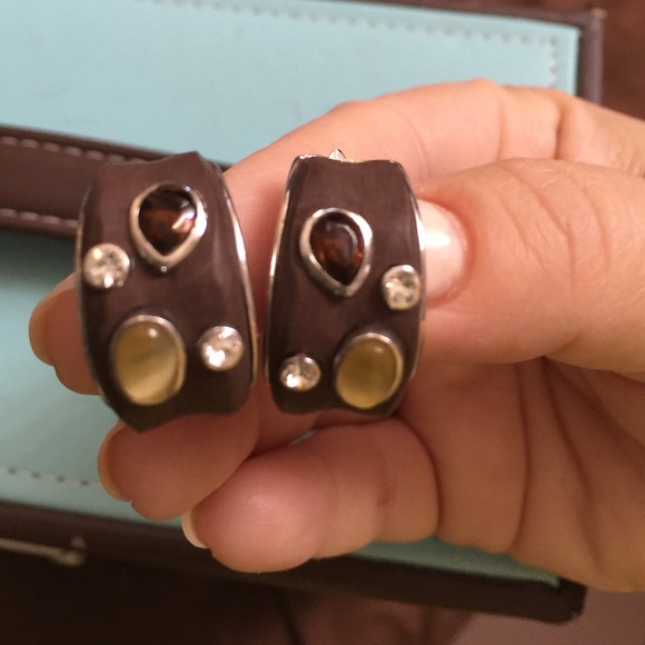 Beautiful hoop earrings with real crystal