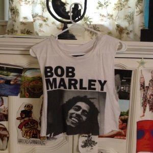 Bob Marley cropped muscle tee