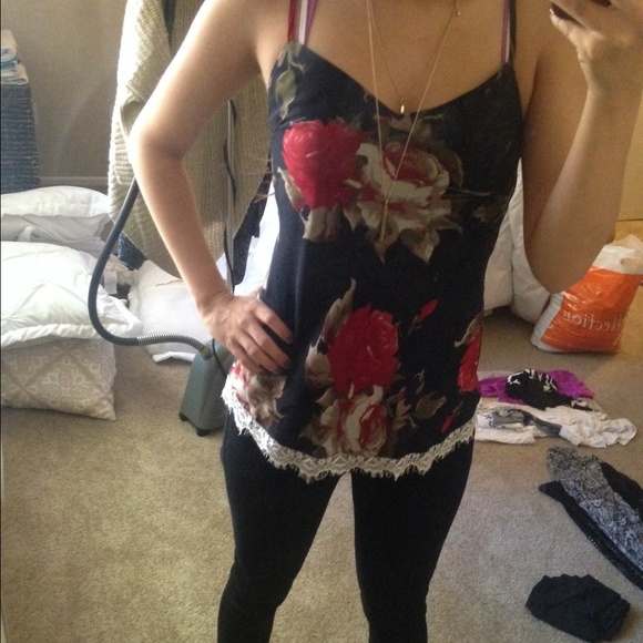 Floral print flowy summer tank - Picture 1 of 2