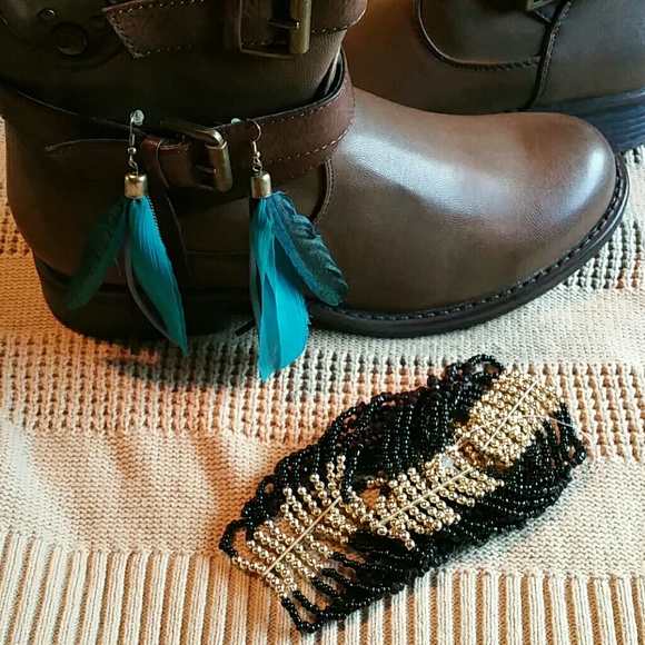 (SOLD)Black and gold multi Strand beaded necklace