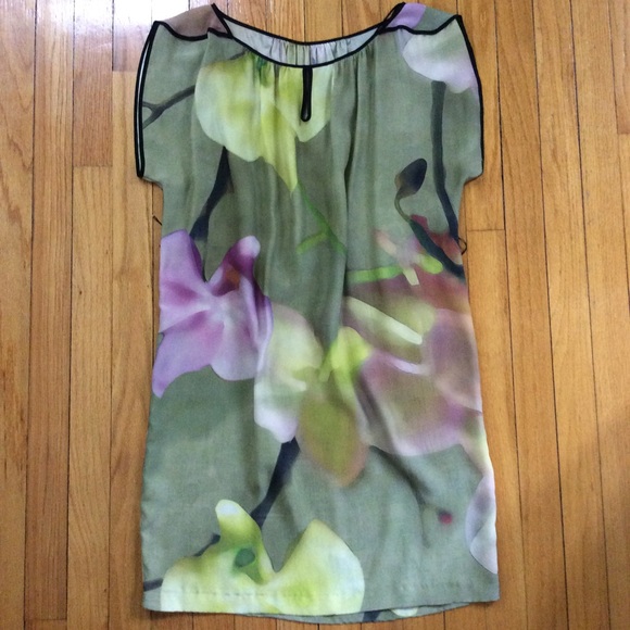 Zara watercolor silk dress