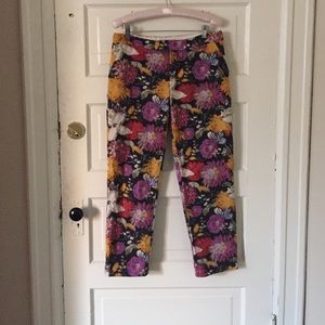 Elevenses Floral Pants ANTHROPOLOGIE