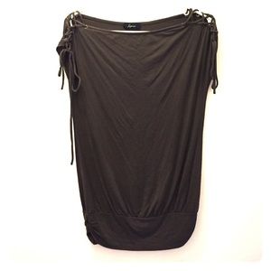 Drapey lace-up shoulder tunic