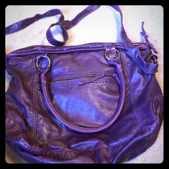 Purple over the shoulder purse