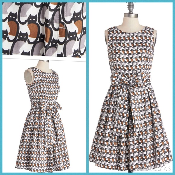 Cat pattern dress