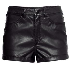 H&M Leather High Waisted Shorts