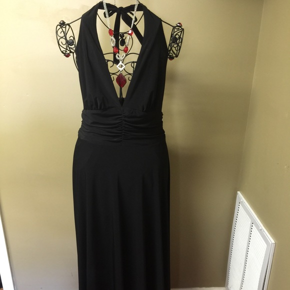 Black halter dress