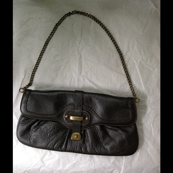 Dark Brown Leather Clutch