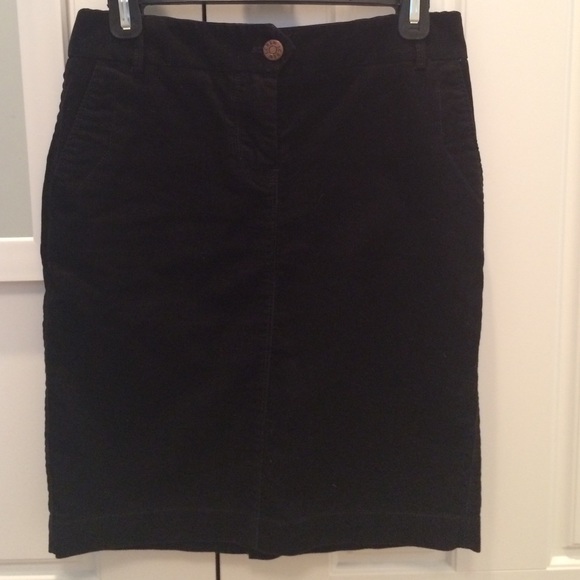 JCrew black corduroy pencil skirt