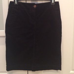 JCrew black corduroy pencil skirt