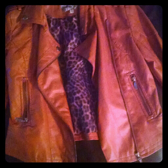 Pleather Jacket..Orangeish/ brownish