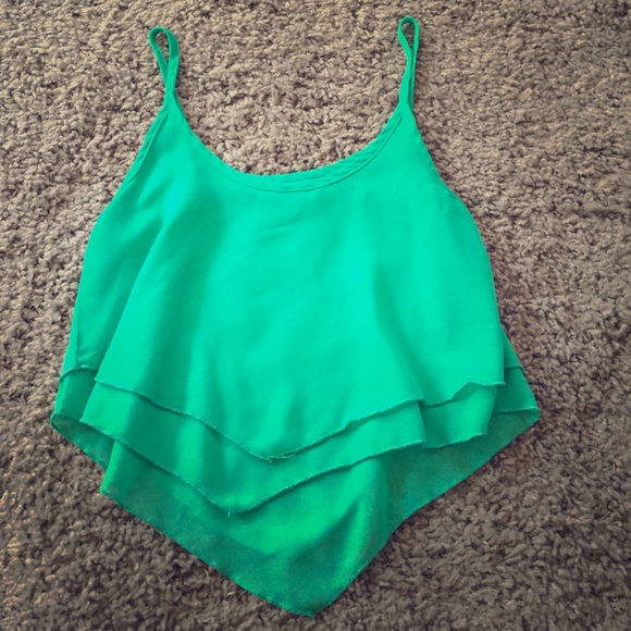 Green crop top!