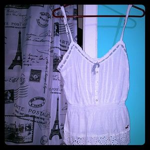 Hollister white spaghetti shirt