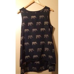 High-low Tribal elephant Top forever 21