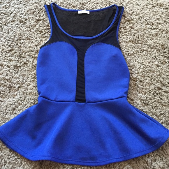 Blue and black top