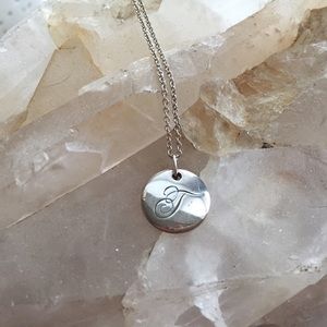 Tiffany Notes Alphabet Disc Charm "T"