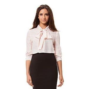 Kardashian Kollection Houndstooth Blouse