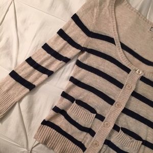 Striped Button Down Cardigan