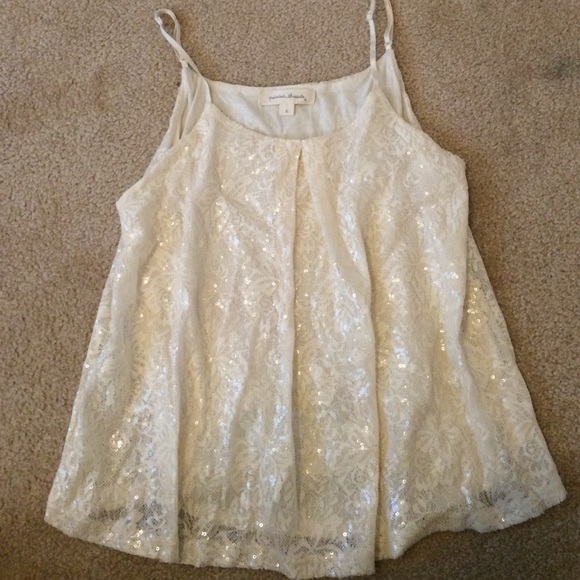 White lace rose tank top