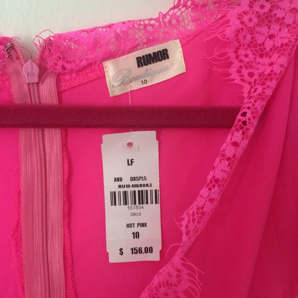 LF hot pink romper with lace detail - Picture 3 of 4