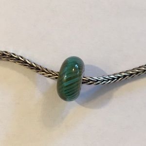 Trollbeads Blue-Green Feather Bead RETIRED